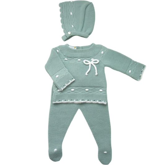 3-Piece Baby Knit Outfit Set, Sweater, Pants and Hat for Boys and Girls