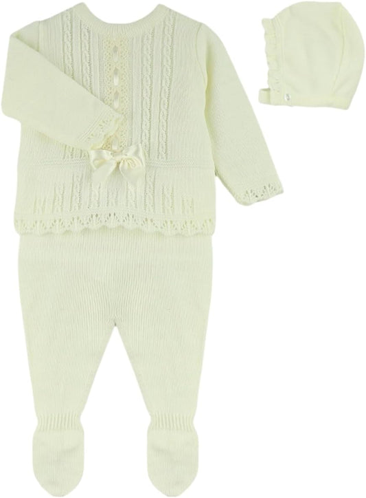 3-Piece Baby Knit Sweater and Pants with Hat for Boys and Girls