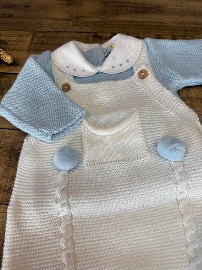 3-Piece Baby Outfit Set, Knitted Romper, Shirt, and Hat for Boys and Girls