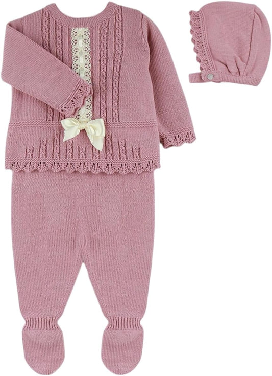 3-Piece Baby Knit Sweater and Pants with Hat for Boys and Girls