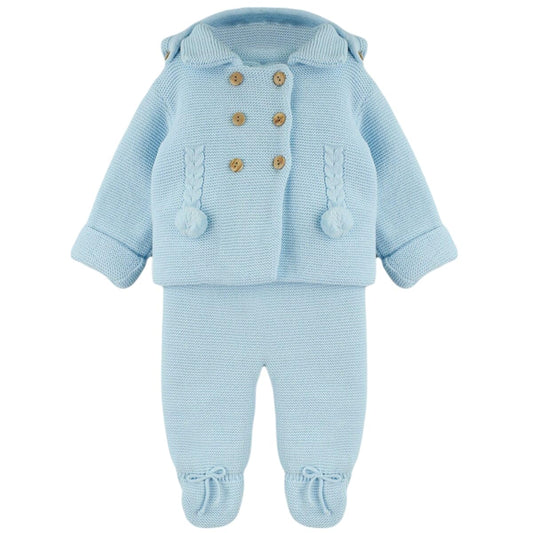 Baby Knit Outfit Set with Jacket and Footie Pants for Boys and Girls