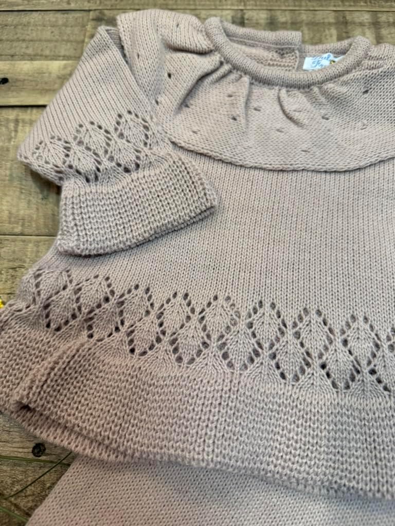 3-Piece Knitted Baby Girl Outfit Set