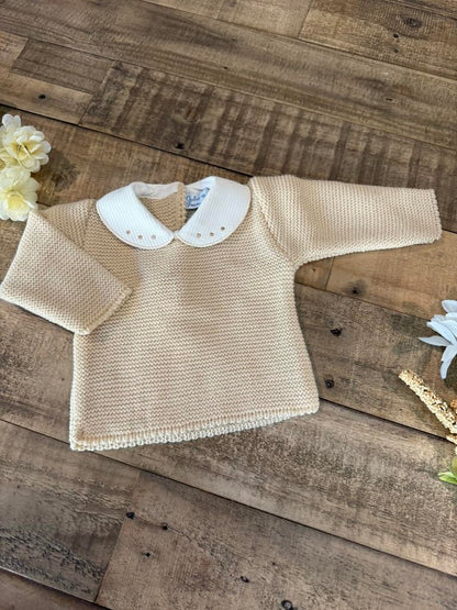 3-Piece Baby Outfit Set, Knitted Romper, Shirt, and Hat for Boys and Girls