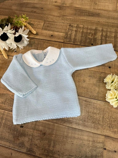 3-Piece Baby Outfit Set, Knitted Romper, Shirt, and Hat for Boys and Girls