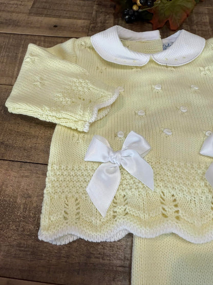 3-Piece Baby Knit Outfit Set with Bows for Boys and Girls