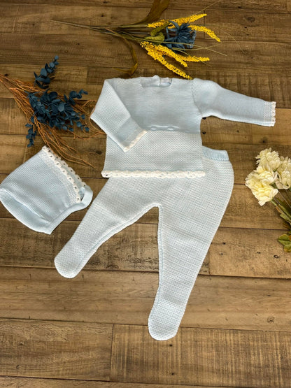 3-Piece Knitted Baby Boy Outfit Set