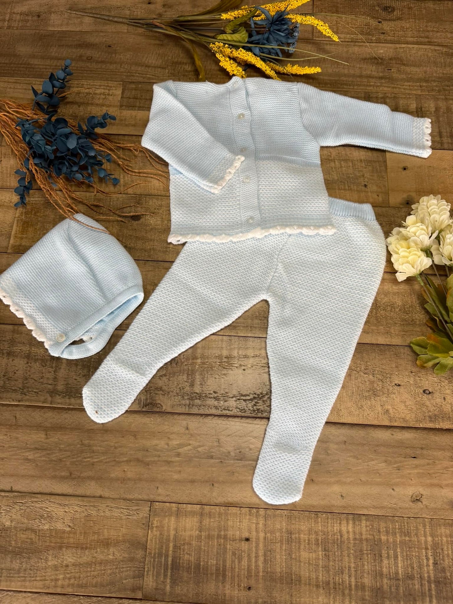 3-Piece Knitted Baby Boy Outfit Set