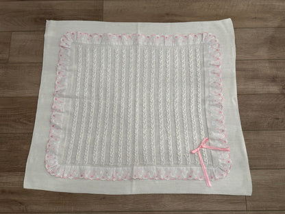 Soft Knitted Baby Blanket with Floral Accents