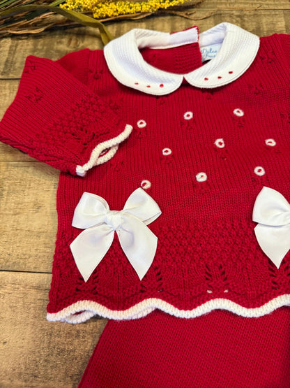 3-Piece Baby Knit Outfit Set with Bows for Boys and Girls